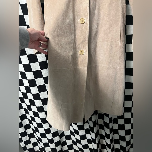 Liz Claiborne vintage Suede Trench Coat - Picture 7 of 15
